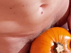 Fucking a raw pumpkin 2