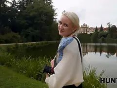 Hunt4k. blond babe was so sad so hunter suggested her fun and she liked to rail his Big Dick