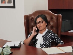 Kont, Mooi, Grote mammen, Rondborstig, Diep in de keel, Tepels, Kantoor, Tieten likken