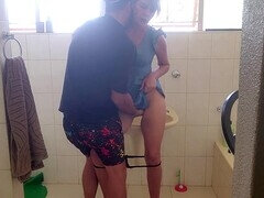 Bathroom, buddies, penetrating