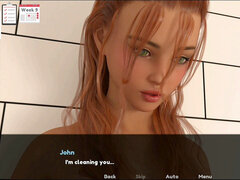 3 dimensionaal, Badkamer, Vingeren, Roodharige vrouw