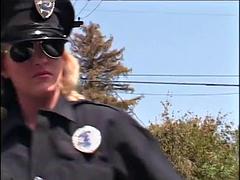 Slutty police officer in latex uniform getting fucked