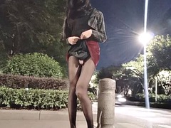 Amateur, Asiatique, Travestis, Masturbation, De plein air, Transsexuelle