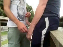 Public outdoor anal pounding with twink Armond Rizzo and stud Titus Steel