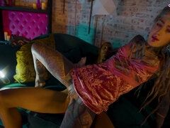 Anaal, Kont naar mond, Pijpbeurt, Sperma in gezicht, Gapende, Naakt, Doordringend, Tatoeage