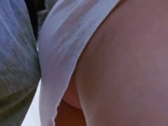 Автобус, В машине, Член, Трусики, На публике