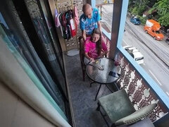 カップル, チン, ヨーロピアン, 自家製, 熟年, 淫乱熟女, 小柄, 喫煙