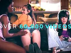 アナル, デカパイ, Hd, レズビアン, なめる, オマンコ, ラフ, おもちゃ