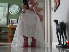 Tussi, Schönheit, Hd, Absätze, Milf, Nylon, Strumpfhose, Solo