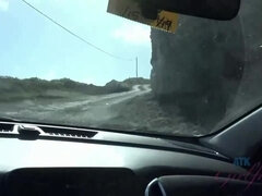 Jade Amber's Final Day in Hawaii: A Steamy Car Romp