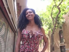 Africain, Gros seins, Gorge profonde, Allemand, Seins naturels, Public, Rugueux, Adolescente