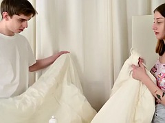 美女, デカチン, フェラチオ, カップル, フェティッシュ, なめる, 剃毛, タトゥー