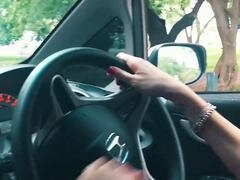 Amateur, Coche, Pareja, Casero, Italiano, Latina, Al aire libre, Falda