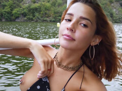Agatha Vega gets horny on the boat and plays with her pussy