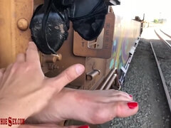 足, 足フェチ, Hd, ヒール, イタリア人, キス, アウトドア, 公共