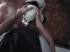 Enthousiasteling, Pijpbeurt, Laarzen, Sperma in mond, Moeder die ik wil neuken, Geld, Panty, Kousen