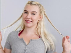 Grote kont, Grote mammen, Blond, Seksspeelgoed, Vingeren, Masturbatie, Alleen, Strippen