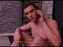 Sexy brunette with big boobs and a huge ass in a visual novel gameplay