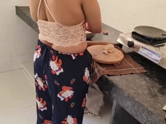 First Time Anal with Cute Indian Girl Sagita Sharm - Raw Kitchen Fuck in HD