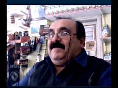 Beautiful and horny turkish grandpa show his bulge