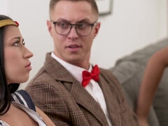 Alex Coal and Ryder Rey engage in a hot and heavy call with their nerdy friend