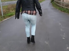Public Wetting In Tight Blue Jeans, Then Rewetting Them Again Later! (no Toilets Allowed) ;)