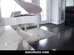 Slender teenie Mickey Tyler gets pruning lessons from stepdaddy