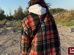 18 jahre, Leie, Blasen, Braunhaarige, Hd, Im freien, Pov, Öffentlich