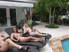 Alessia Luna, Mina Moon and Nikki Sweet  FFFM by the pool