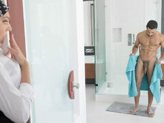 Grote lul, Blond, Hondjeshouding, Interraciaal, Natuurlijke tieten, Kort haar, Tiener, Tieten likken