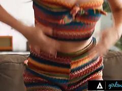 Girlsway - hot milf Ophelia Kaan uses stepbae Haley Reed's toy controller sans noticing