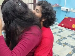 Asiatique, Couple, Domination, Petite amie, Indienne, Embrassement, Suçant, Épouse