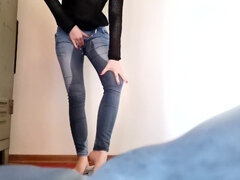 Leie, Furzen, Fetisch, Deutsch, Hd, Jeans, Pissen, Nass