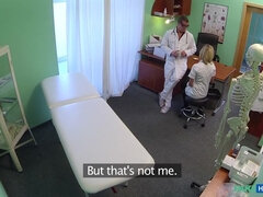 Naughty Blonde Nurse Gets Doctor's Attention And His Cum