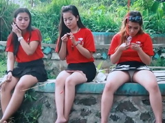 Asiático, Bragas, Bajo la falda, Voyeur