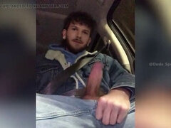I convinced my straight Uber driver to let me jerk my hairy cock in his car, then he gave me a hand and made me cum MASSIVE!