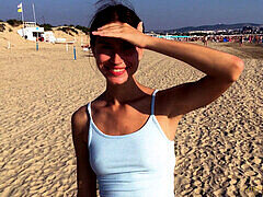 Playa, Corridas faciales, Al aire libre, Tetas