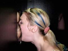 Leie, Blondine, Blasen, Kehlenfick, Schwarz, Schwanzloch, Handjob, Interrassisch