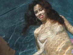 お尻, 茶髪の, 気狂い, オマンコ, ヤリマン, オッパイの, 水中, 濡れ