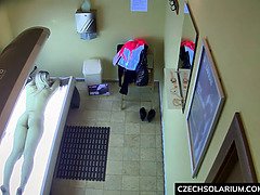 Amateur, Rubia, Checa, Realidad, Afeitado, Solarium, Solo, Voyeur