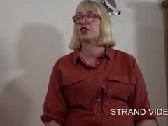 Amateur Lesbian Caning Punishment - Blonde Gabie Spanks Older Sarah Stern Hard in 4K HD