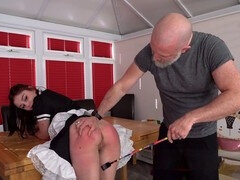 Kinky sexy hotties spanked hard for misdemeanor