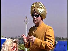 アナル, デカパイ, ブロンド, フェラチオ, グループ, 三人, オッパイの