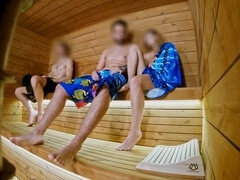 Dick flash, risky masturbation, sauna public