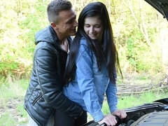 Arsch, Grosser schwanz, Blasen, Auto, Natürlichen titten, Im freien, Jungendliche (18+), Titten