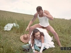 Beauté, Brunette brune, Couple, Hard, Hd, De plein air, Jarretelles, Mariage