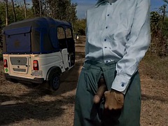 Pu joy - skinny male dick in uniform, tuktuk on the street