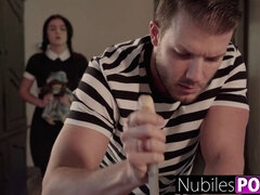 浴室, 中出し, イく瞬間, 女, 眼鏡, ヒール, 赤毛, 三人