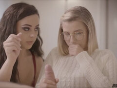 ブロンド, 女 人男 人, 小柄, オマンコ, 現実, ラフ, 剃毛, 三人