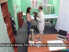 Sweet Doctor gives Valentine's flowers to hot patient